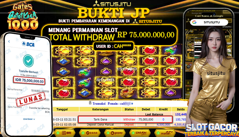 SITUSJITU id : CAH***** JACKPOT SLOT Juicy Fruit Multihold  PRAGMATIC PLAY TOTAL WITHDRAW  Rp.75.000.000 ,- LUNAS