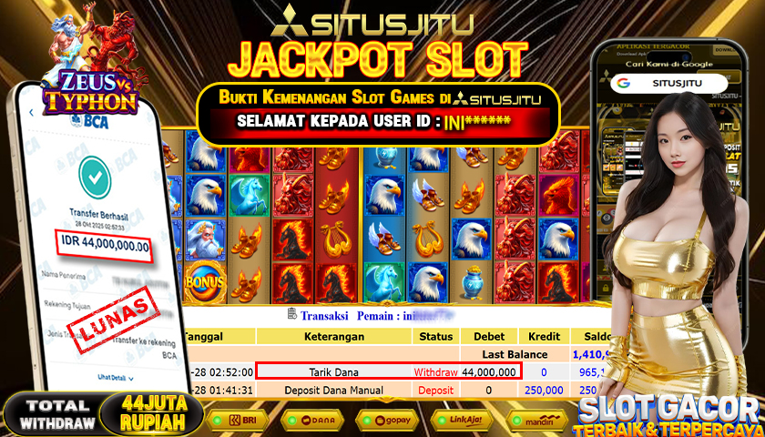 SITUSJITU  id : INI******* JACKPOT SLOT ZEUS OF TYPHON PRAGMATIC PLAY   Rp. 44.00.000 ,- LUNAS