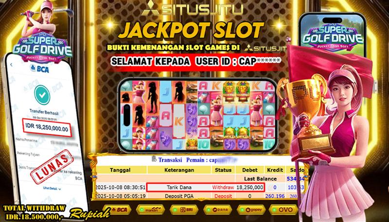 SITUSJITU id : CAP***** JACKPOT DI SUPER GOLF PG SOFT TOTAL WITHDRAW Rp.18.250.000 ,- LUNAS