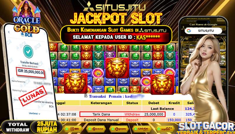 SITUSJITU  id : KAS***** JACKPOT SLOT ORACLE OF GOLD PRAGMATIC PLAY   Rp.25.000.000,- LUNAS
