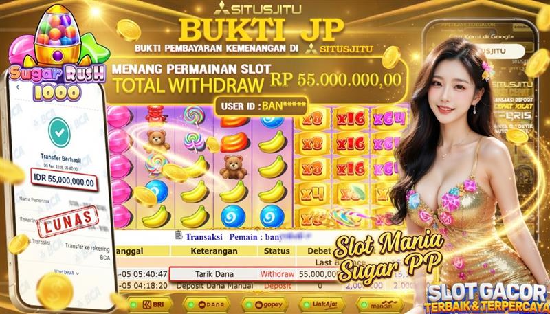 SITUSJITU id : BAN***** JACKPOT SLOT Slot Mania Sugar PP Pragmatic Play TOTAL WITHDRAW  Rp.55.000.000 ,- LUNAS