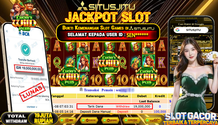 SITUSJITU  id : SEN***** JACKPOT SLOT LUCKY WILD  PRAGMATIC PLAY   Rp.19.000.000,- LUNAS