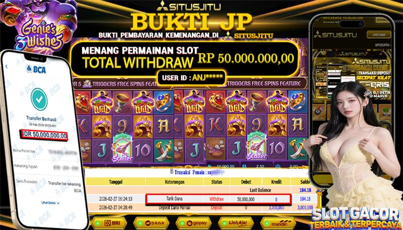 SITUSJITU id : BAB***** JACKPOT SLOT  THREE CRAZY PIGGIES PG SOFT TOTAL WITHDRAW  Rp.50.000.000 ,- LUNAS