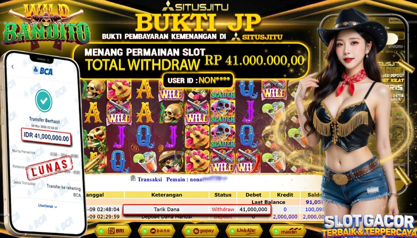 SITUSJITU id : NON***** JACKPOT SLOT Wild Bandito PGSoft TOTAL WITHDRAW  Rp.41.000.000 ,- LUNAS