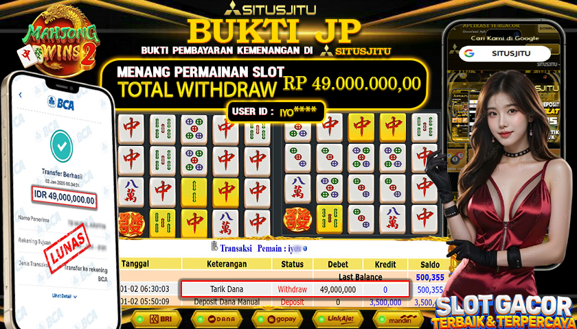 SITUSJITU  id : IYO**** JACKPOT SLOT MAHJONG WINS 2 PRAGMATIC PLAY Rp.49.000.000,- LUNAS