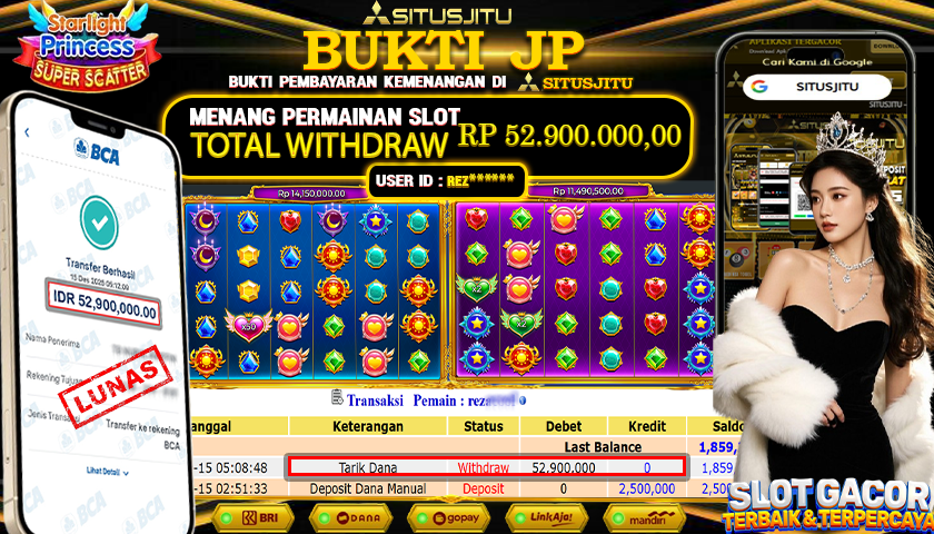SITUSJITU  id : REZ**** JACKPOT SLOT STARLIGHT PRINCES SUPER SCATTER PRAGMATIC PLAY Rp.52.900.000,- LUNAS