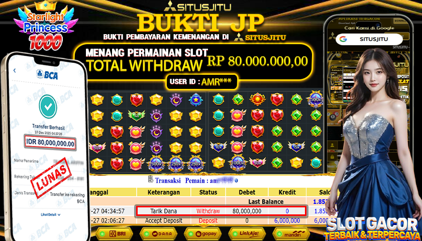 SITUSJITU  id : AMR**** JACKPOT SLOT STARLIGHT PRINCES 1000 PRAGMATIC PLAY Rp.80.000.000,- LUNAS