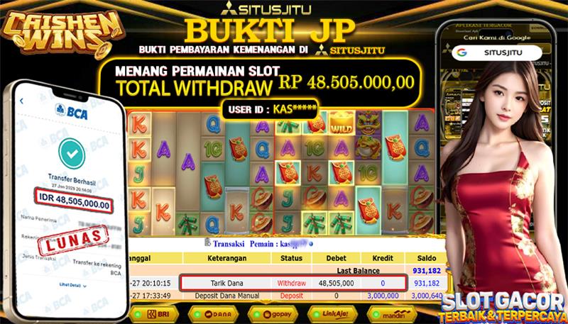 SITUSJITU id : KAS***** JACKPOT SLOT CAISHEN WINS  PG SOFT Rp.48.505.000 ,- LUNAS
