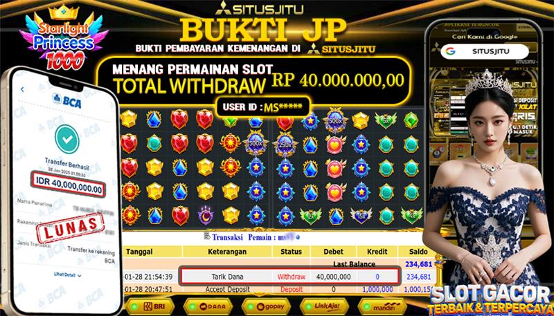SITUSJITU id : MS***** JACKPOT SLOT STARLIGHT PRINCES 1000  PRAGMATIC PLAY  Rp.40.000.000 ,- LUNAS