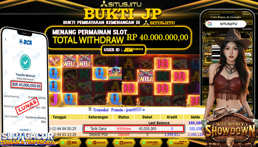 SITUSJITU  id : JEM**** JACKPOT SLOT WILD BOUNTY SHOWDOWN PG SOFT Rp.40.000.000,- LUNAS