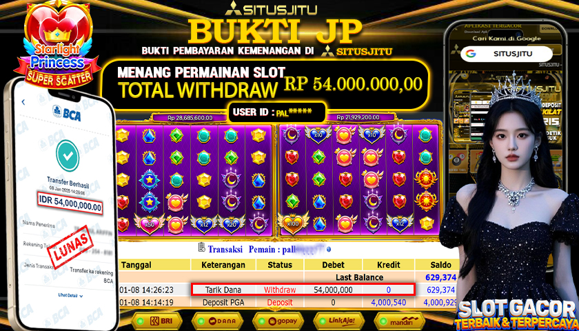 SITUSJITU  id : PAL***** JACKPOT SLOT STARLIGHT PRINCESS SUPER SCATTER PRAGMATIC PLAY Rp.54.000.000,- LUNAS