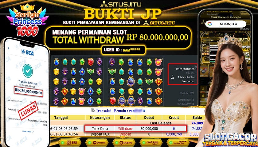 SITUSJITU  id : RAM***** JACKPOT SLOT RAM PRAGMATIC PLAY Rp.80.000.000,- LUNAS