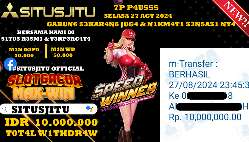SITUSJITU id : 11***** JACKPOT SUPER WINNER Rp.10.000.000 ,- LUNAS