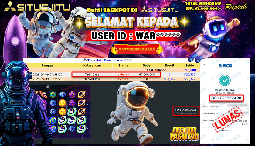 SITUSJITU  id : WAR***** MENANG BESAR DI SLOT PLANETONS DENGAN TOTAL WITHDRAW Rp.67.000.000 ,- LUNAS