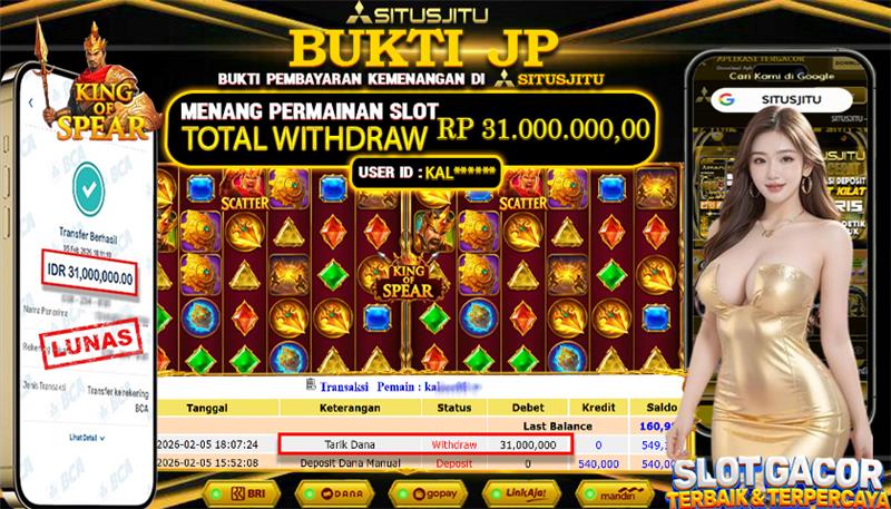 SITUSJITU id : KAL***** JACKPOT SLOT KING OF SPEAR PRAGMATIC PLAY  Rp.31.000.000 ,- LUNAS