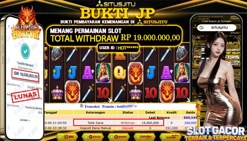 SITUSJITU id : HOT***** JACKPOT SLOT SLEEPING DRAGON  PRAGMATIC PLAY  TOTAL WITHDRAW Rp.19.000.000 ,- LUNAS