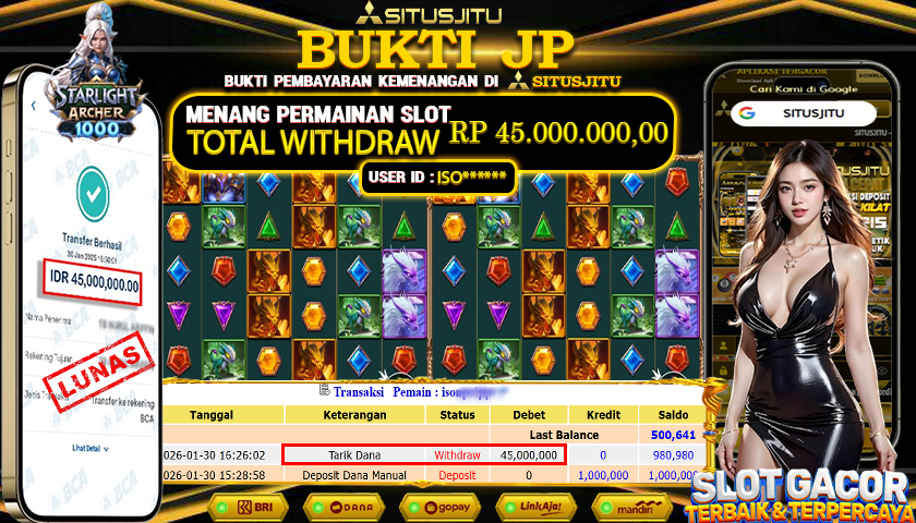 SITUSJITU id : ISO***** JACKPOT STARLIGHT ARCHER 1000 PRAGMATIC PLAY  Rp.45.000.000 ,- LUNAS