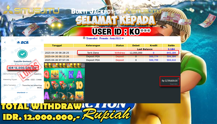SITUSJITU id : KO*** MENANG BESAR DI BIG BASS BONANZA PRAGMATIC PLAY DENGAN TOTAL WITHDRAW Rp.12.000.000 ,- LUNAS