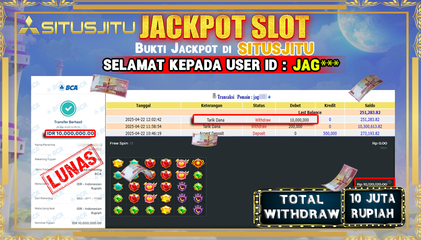 SITUSJITU id : JAG*** JACKPOT SLOT STARLIGHT PRINCESS Rp.10.000.000 ,- LUNAS