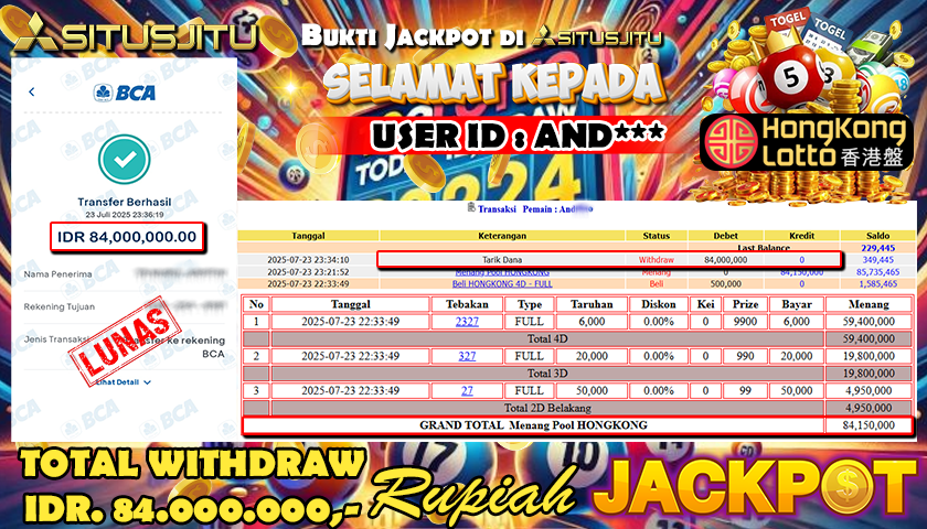 SITUSJITU id : AND** JACKPOT TOGEL HONGKONG LOTTO Rp.84.000.000 ,- LUNAS