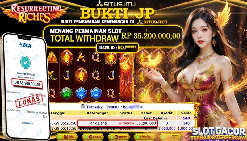 SITUSJITU id : BOJ***** JACKPOT SLOT Resurrecting Riches Pragmatic Play TOTAL WITHDRAW  Rp.35.200.000 ,- LUNAS