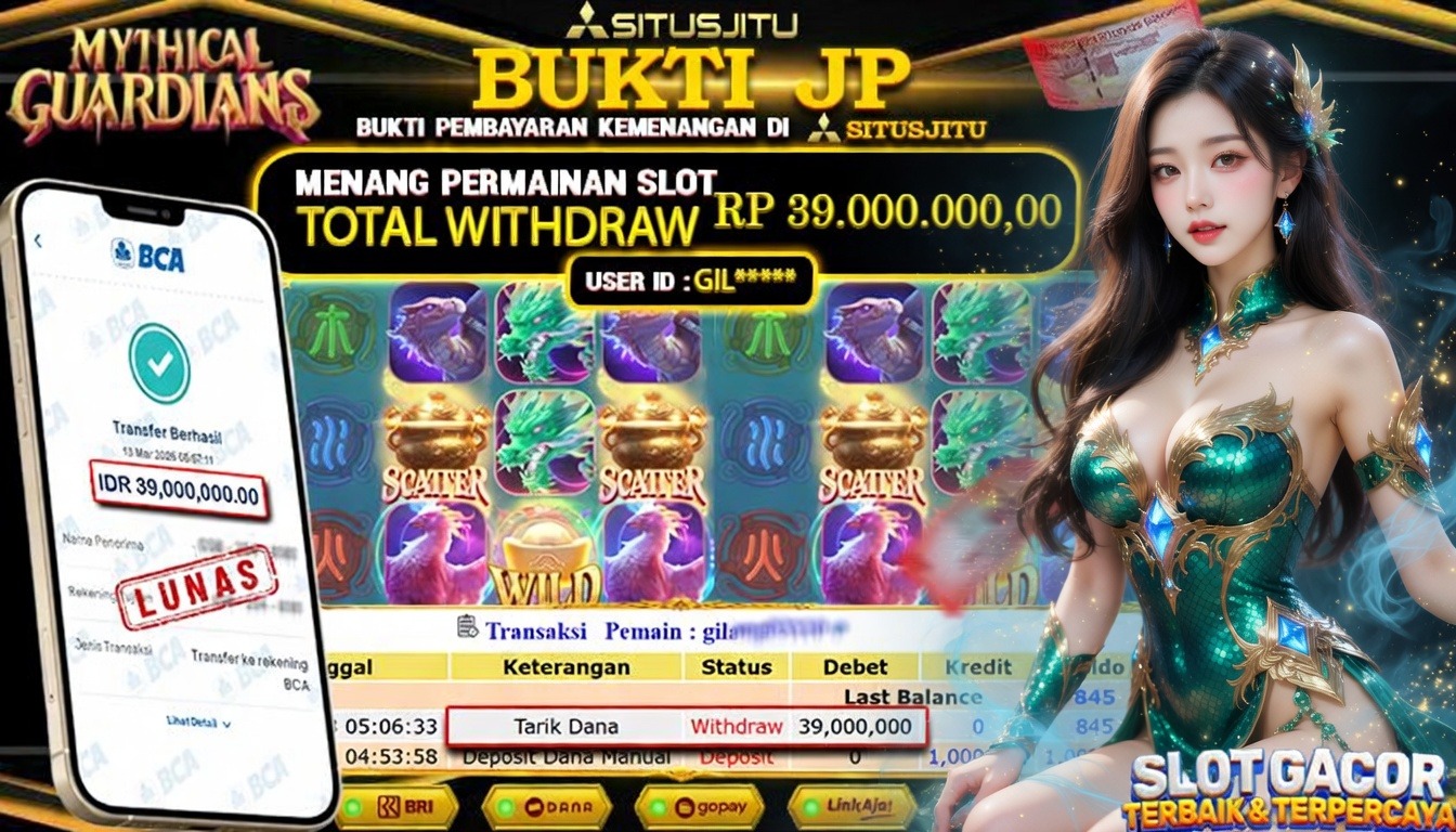 SITUSJITU id : GIL***** JACKPOT SLOT Mythical Guardians  PGSoft TOTAL WITHDRAW  Rp.39.000.000 ,- LUNAS